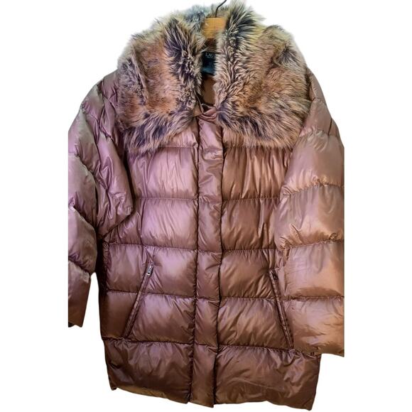 Lauren Ralph Lauren Jackets & Blazers - Lauren Ralph Lauren Cayfrutray Truffle Faux Fur Down Puffer Coat Size 1X Cozy